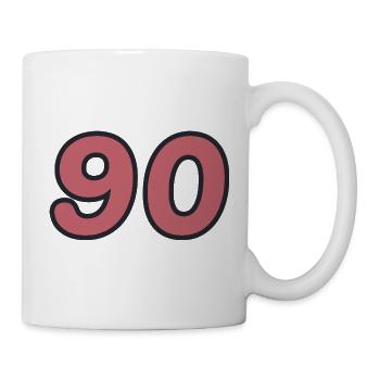 90. 90 JAHRE. 90-JÄHRIGES JUBILÄUM. 90-JÄHRIGES JUBILÄUM. - Tasse - Weiß - Rechts