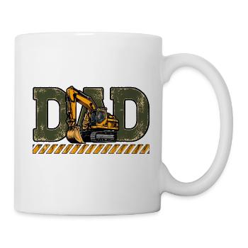 Bagger-Dad-Shirt, Bau-Dad-T-Shirt - Tasse - Weiß - Rechts