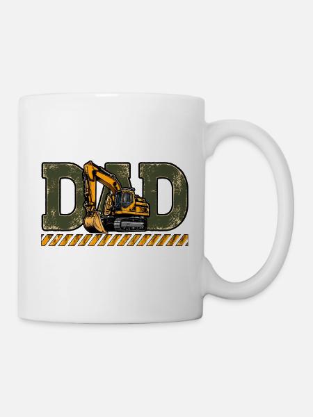 Bagger-Dad-Shirt, Bau-Dad-T-Shirt - Tasse - Weiß