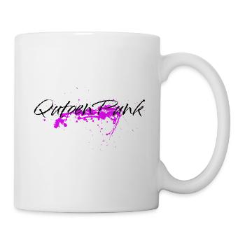 Pinker Farbklecks - Quoten Punk Statement - Tasse - Weiß - Rechts