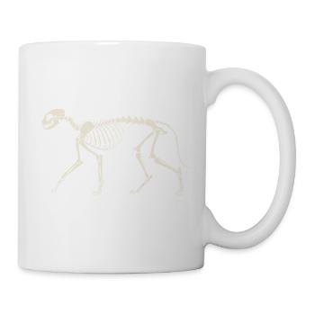 Skelett Katze - Tasse - Weiß - Rechts