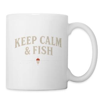 Keep Calm and Fish – lustiges Angelshirt – Angler - Tasse - Weiß - Rechts