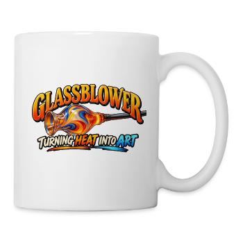 Glasbläser verwandelt Hitze in Kunst – Glaskünstler D - Tasse - Weiß - Rechts