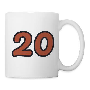 20. 20. JAHRESTAG. 20-JÄHRIGES JUBILÄUM. 20 JAHRE. - Tasse - Weiß - Rechts