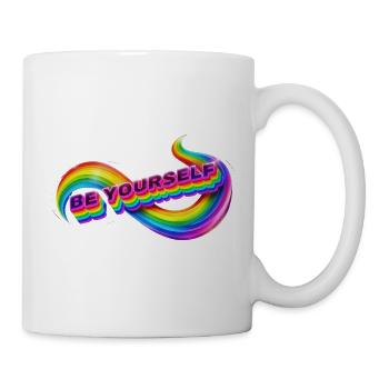 Sei du selbst, Regenbogenband - Tasse - Weiß - Rechts