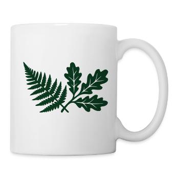 Farn Eichenlaub Wald Silhouette - Tasse - Weiß - Rechts