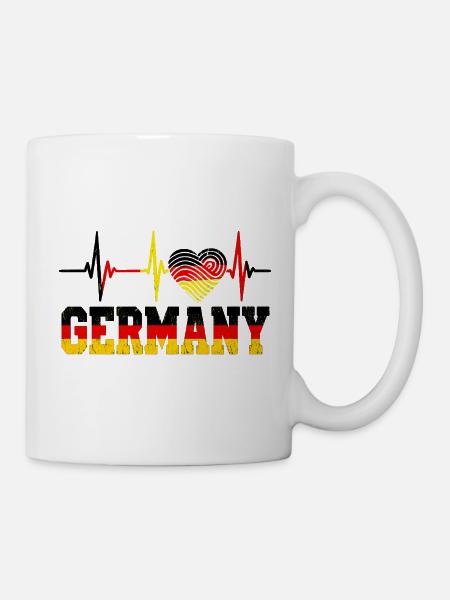 Deutschland Herzschlag - Tasse - Weiß
