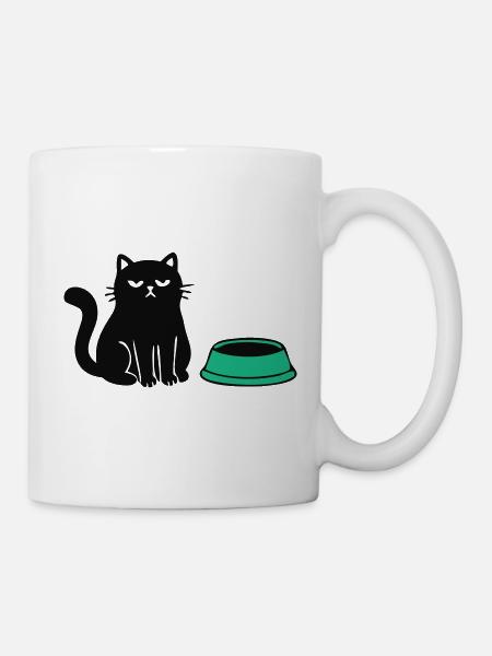 Hungrige Katze Grafik - Tasse - Weiß