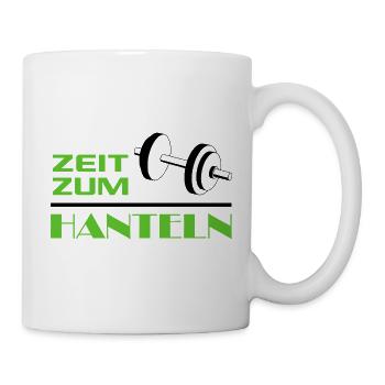 Zeit zum Hanteln Bodybuilder Bodybuilding Sport - Tasse - Weiß - Rechts