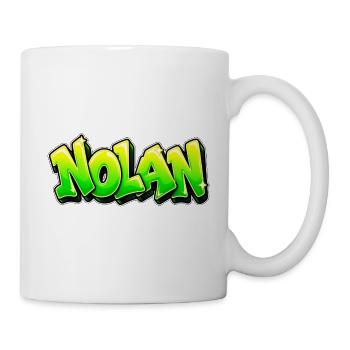 NOLAN in Graffiti: der Name, der alles auseinanderreißt! - Tasse - Weiß - Rechts