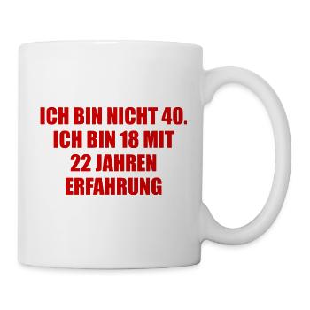 Jung mit Erfahrung - Tasse - Weiß - Rechts