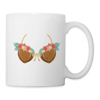 Tropisches Kokosnuss-BH Blumenstrand-Design - Tasse - Weiß - Rechts