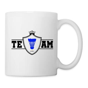 Blauer Badminton-Shuttlecock - Tasse - Weiß - Rechts