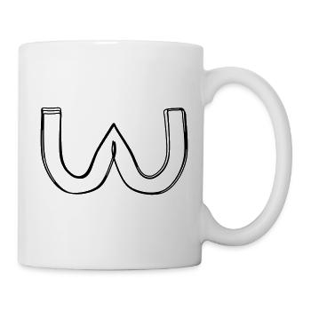 Griechischer Buchstabe Omega handgezeichnet - Tasse - Weiß - Rechts