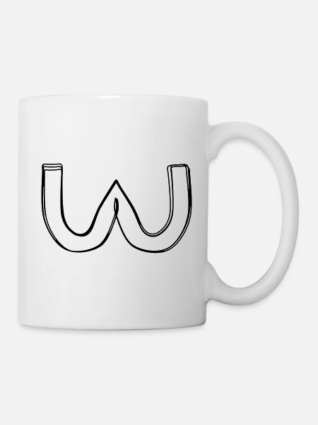 Griechischer Buchstabe Omega handgezeichnet - Tasse - Weiß