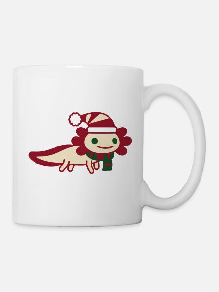 Axolotl Weihnachten Clipart - Tasse - Weiß