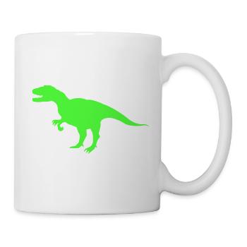 Neon-T-Rex Silhouette - Tasse - Weiß - Rechts