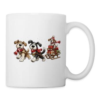 🎁 Weihnachts-Schlittenhunde - Tasse - Weiß - Rechts