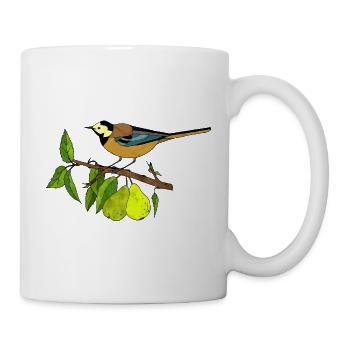 Bunter Vogel - Tasse - Weiß - Rechts