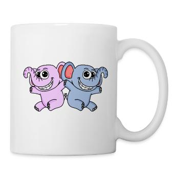 Mädchen Junge Zwillinge - Tasse - Weiß - Rechts