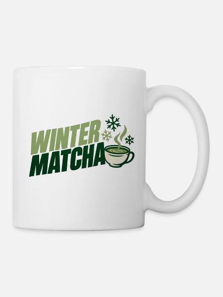Grüne Winter Matcha Tasse - Tasse - Weiß