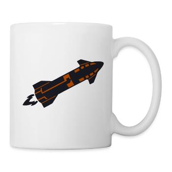 Raumschiff Rakete Silhouette - Tasse - Weiß - Rechts