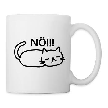 Nö Lustige Faule Katze - Tasse - Weiß - Rechts