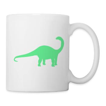 Neon Dino Silhouette - Tasse - Weiß - Rechts