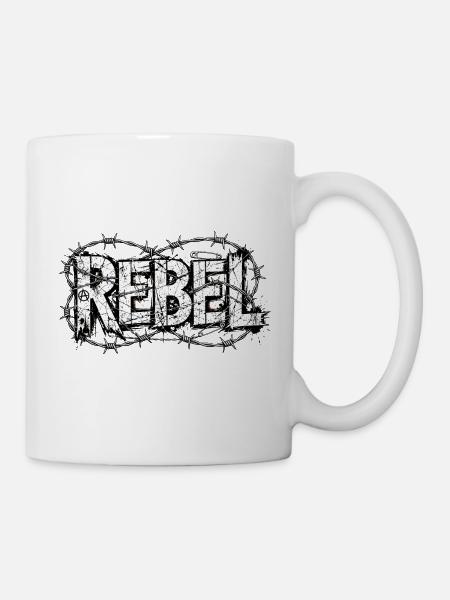 Rebellen-Stacheldrahttypografie - Tasse - Weiß