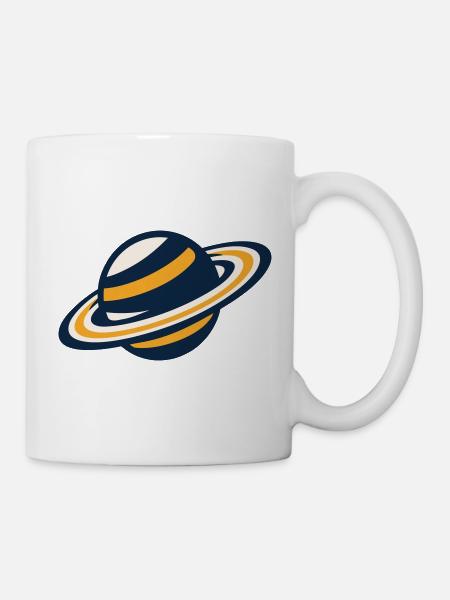 Planet Saturn Ringe Grafik - Tasse - Weiß