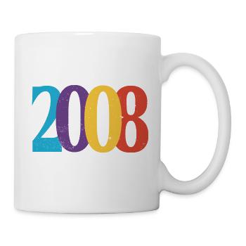 Geboren 2008, Geburtstagsgeschenk-Jubiläum - Tasse - Weiß - Rechts