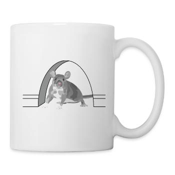 Graue Maus Nagetier-Icon mit Mondbogen - Tasse - Weiß - Rechts