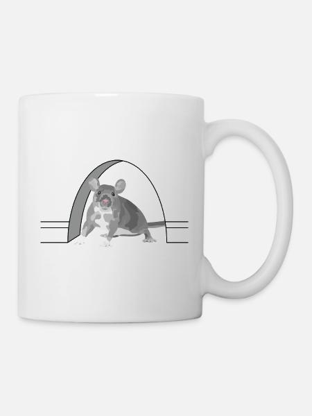 Graue Maus Nagetier-Icon mit Mondbogen - Tasse - Weiß