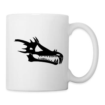 Schwarzer Drachenschädel - Tasse - Weiß - Rechts