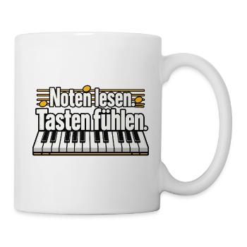 Pianist Klavierspieler Keyboarder Klavier Noten - Tasse - Weiß - Rechts