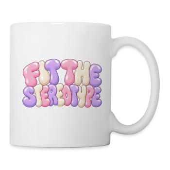 Passe zum Stereotyp Pastellblasen-Buchstabenzitat - Tasse - Weiß - Rechts