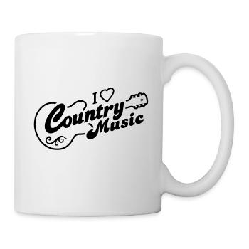 I LOVE COUNTRY MUSIC GITARRE - Tasse - Weiß - Rechts