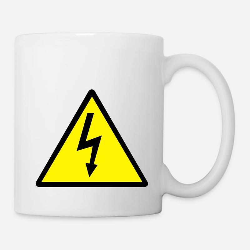 Attention,Symbol,Lightning,Electricity - Mug - white