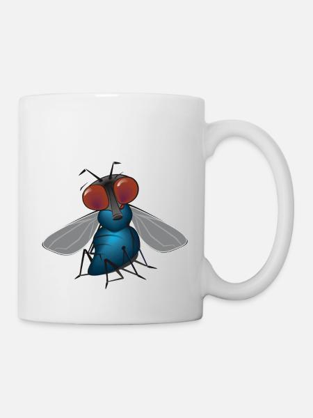 fliege - Tasse - Weiß
