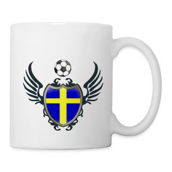 Football Suède (écusson et ailes) - Mug blanc - blanc - Droite
