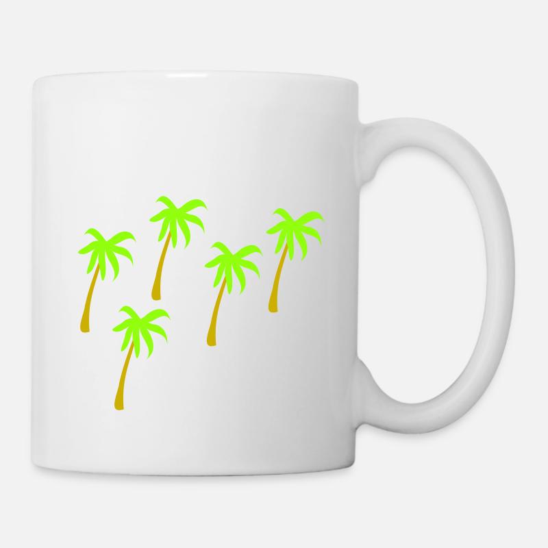 5 Palmen 2farbig - Tasse - Weiß