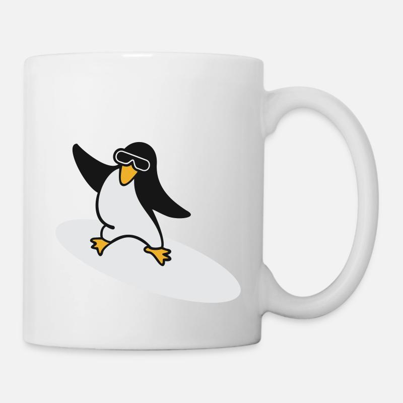 Pingouin surfeur / Surfer Penguin (3c) - Mug blanc - blanc