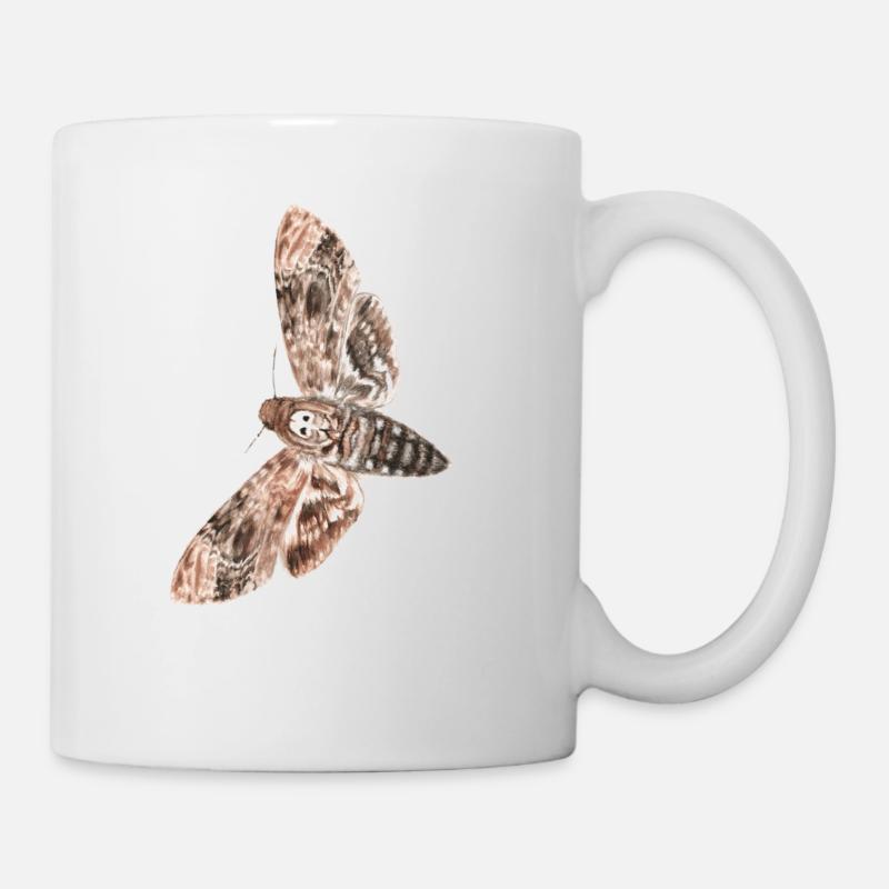 Night owls - skull moth - Mug - white