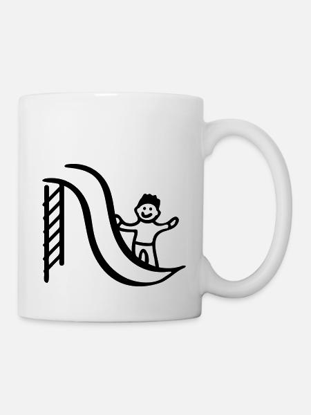 Rutsche mit Kind - Tasse - Weiß