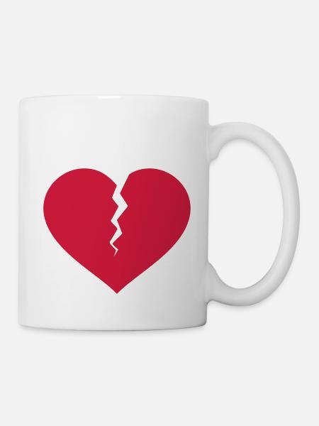 gebrochenes Herz - Tasse - Weiß