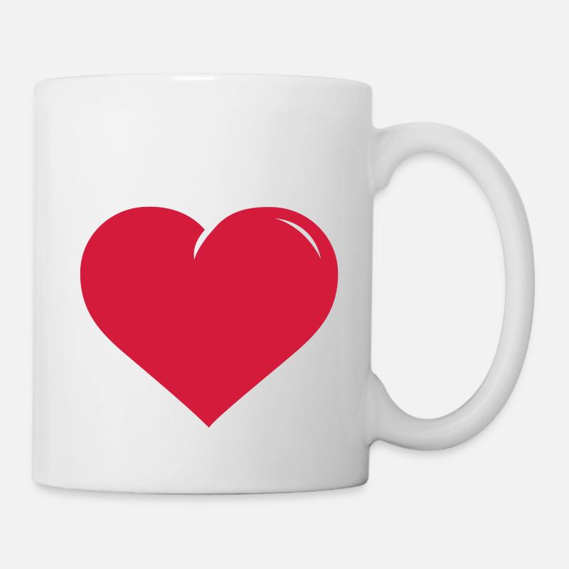 rotes Herz - Tasse - Weiß