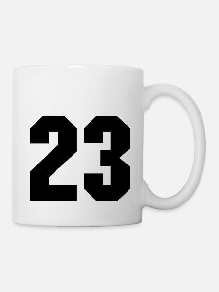 Ziffer Zahl Nummer 23 - Tasse - Weiß