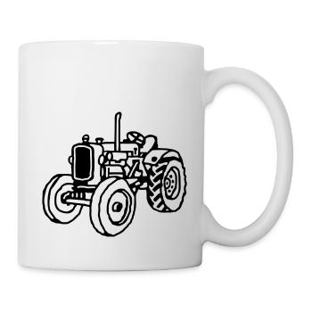 Schlepper Klein - Tasse - Weiß - Rechts