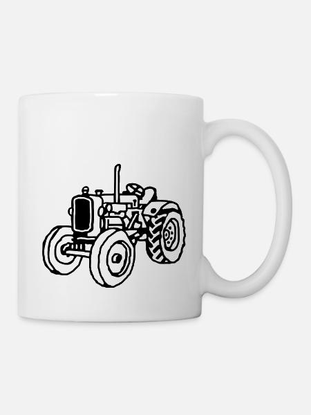 Schlepper Klein - Tasse - Weiß