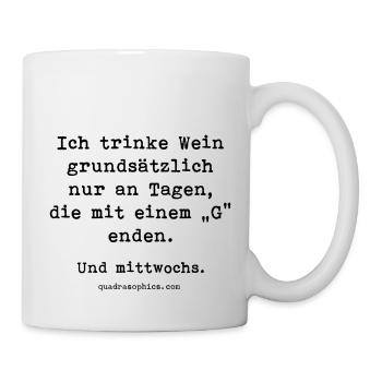 Mit G - Tasse - Weiß - Rechts
